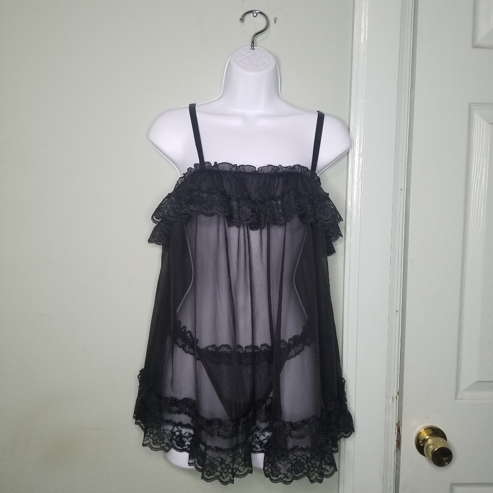 Victoria's Secret Black Cami Panty set sz Small
